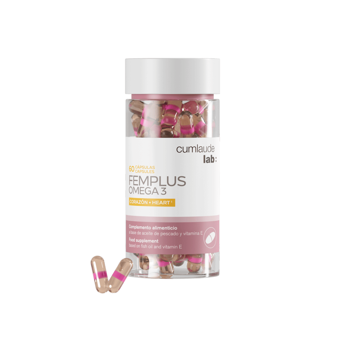 Cumlaude_Render_Femplus-Omega-3_02-1-1 CUMLAUDE FEMPLUS OMEGA3 60 CAPSULAS - Imagen 1
