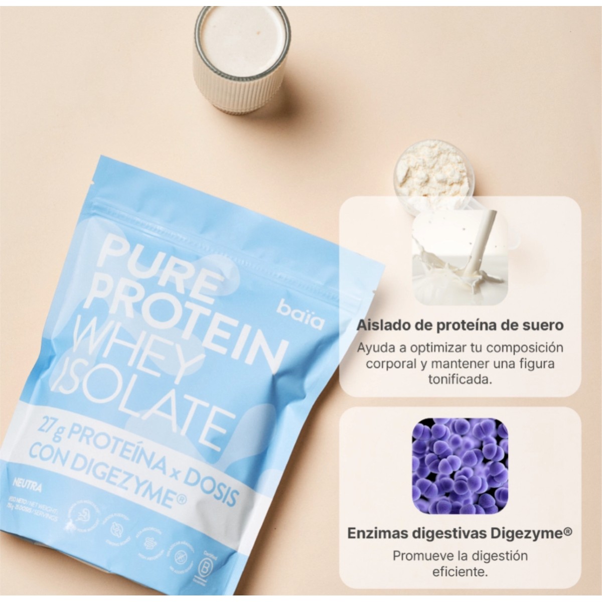 baia-pure-protein-whey-isolate-neutro-750g BAIA FOOD Pure Protein Whey Isolate Neutro 750g - Imagen 2