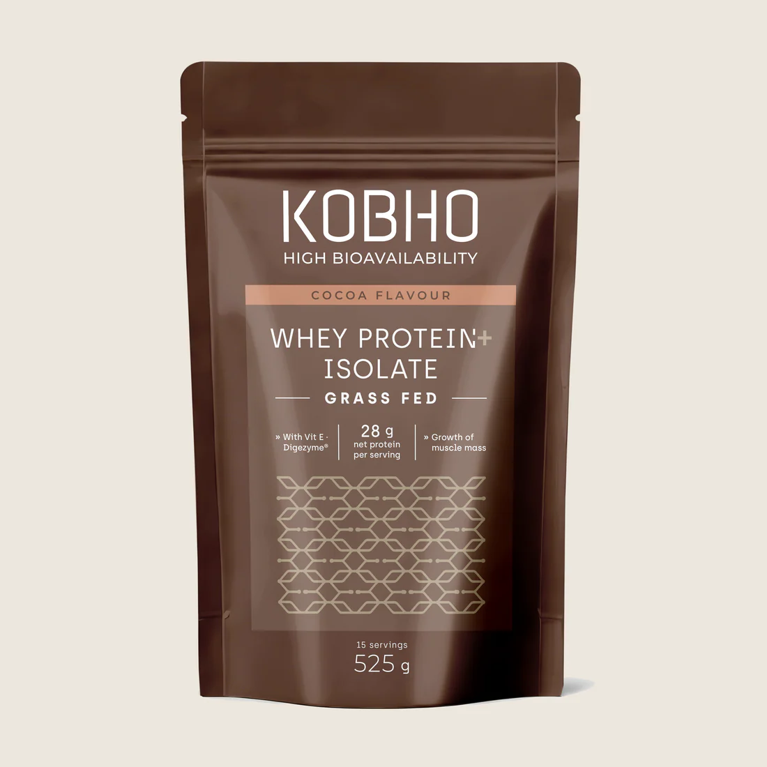 1_14_1100x KOBHO PROTEINA WHEY AISLADA CACAO 525g (15 dosis) - Imagen 1