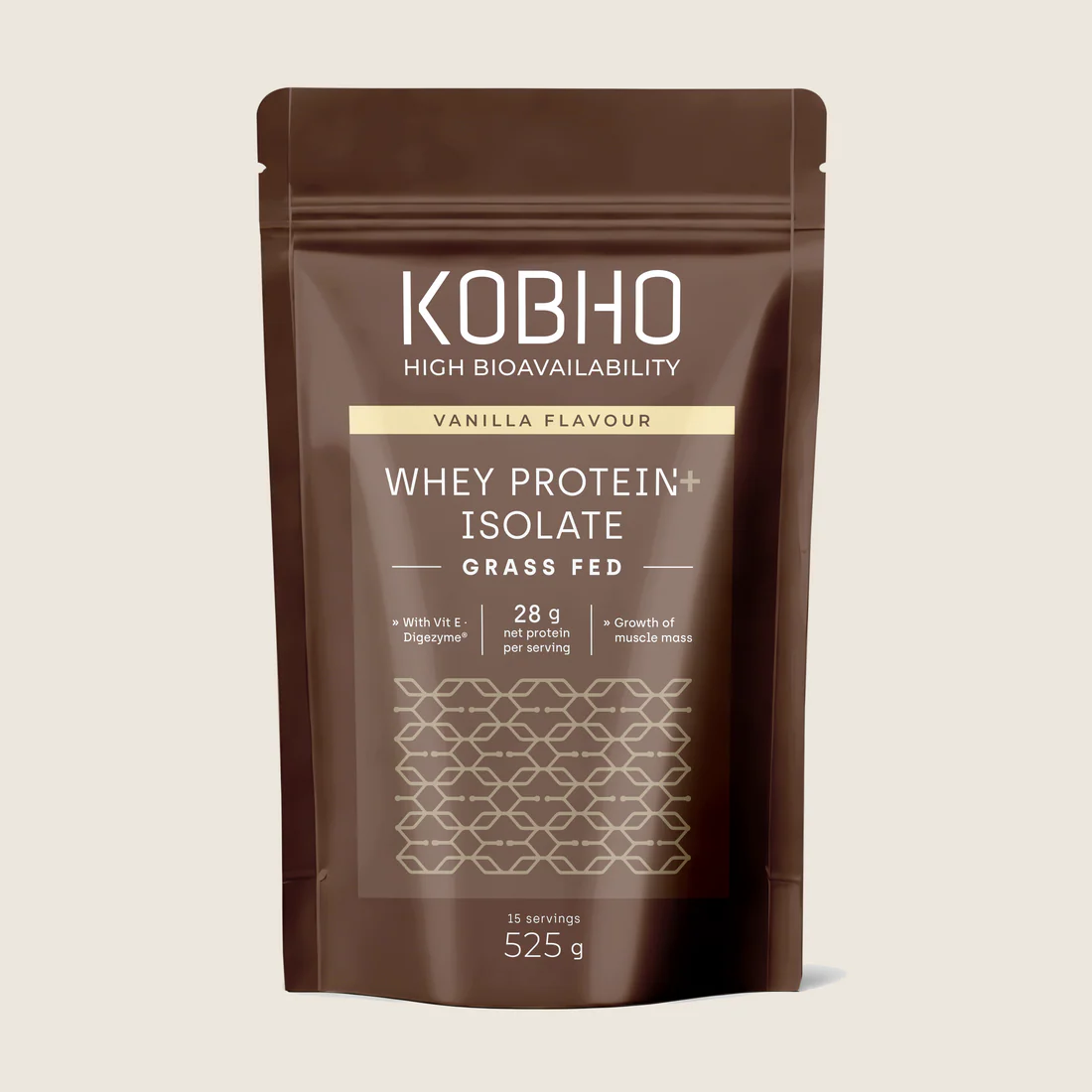 1_15_1100x KOBHO PROTEINA WHEY AISLADA VAINILLA 525g (15 dosis) - Imagen 1