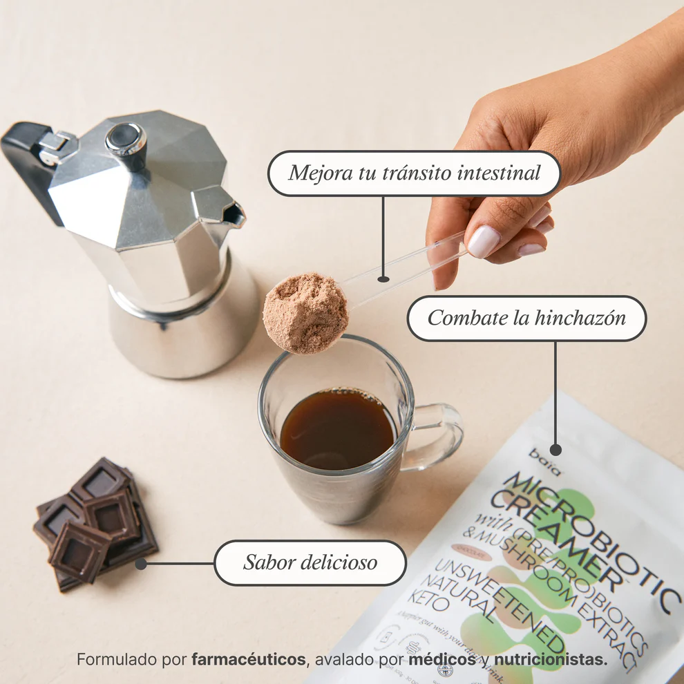 MICROBIOTICChocolate2 BAIA FOOD Microbiotic Creamer Chocolate 300g - Imagen 2